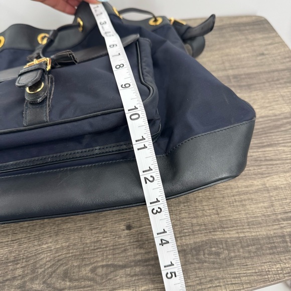 Moschino Vintage Bucket Redwall Nylon Navy Blue Shoulder Bag Crossbody - Picture 11 of 14